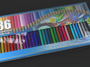 색연필 상자 세트 3D 모델