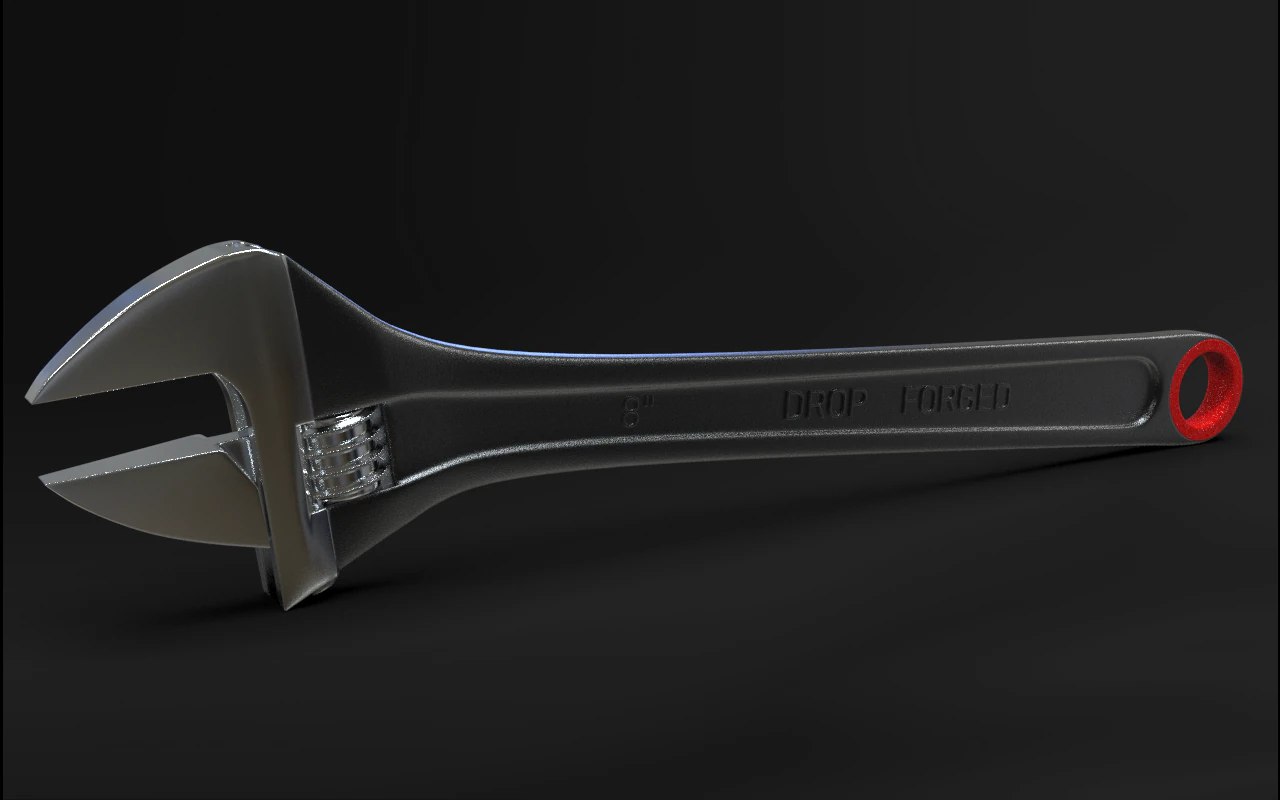 Screw wrench 3D Model .c4d .max .obj .3ds .fbx .stl .blend 