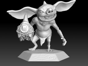 the legend of zelda bokoblin with dragonbone club 3D-printmodel