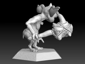 the legend of zelda bokoblin with dragonbone club 3D Print Model