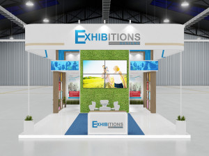 EXHIBITION STAND 3 SIDE OPEN Modello 3D