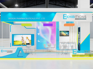 exhibition stand 3 side open 3D Модель