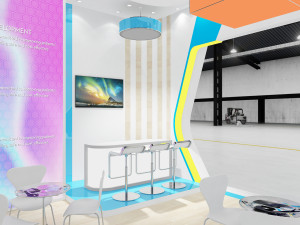 exhibition stand 3 side open 3D Модель