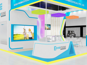 exhibition stand 3 side open 3D Модель