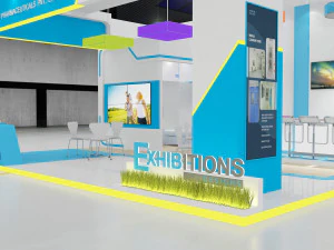 exhibition stand 3 side open 3D Model