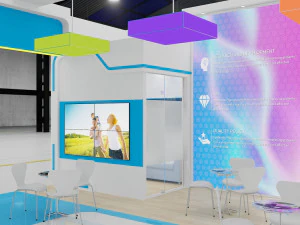 exhibition stand 3 side open 3D Model