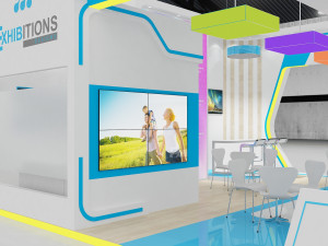 exhibition stand 3 side open 3D Модель