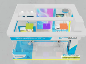 exhibition stand 3 side open 3D Model