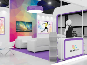 exhibition stand 3 side open two options 3D Model