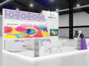 exhibition stand 3 side open two options 3D Model