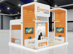 exhibition stand 4 side open Model 3D