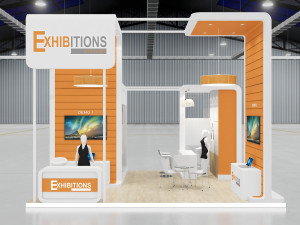 exhibition stand 4 side open 3D 模型