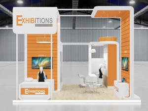 exhibition stand 4 side open 3D Model