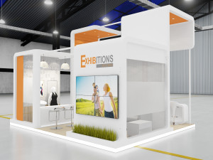 exhibition stand 4 side open 3D 模型