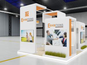 exhibition stand 4 side open 3D 模型