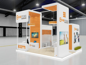 exhibition stand 4 side open 3D 模型