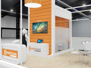 exhibition stand 4 side open 3D 模型