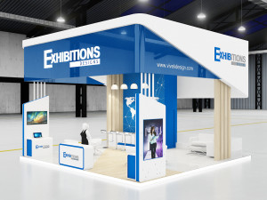 exhibition stand island Modelo 3D