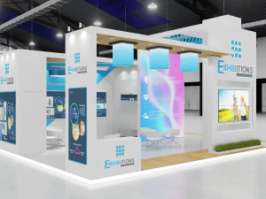 exhibition stand 3 side open 3D Model