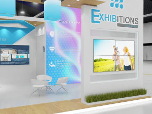 exhibition stand 3 side open 3D Model