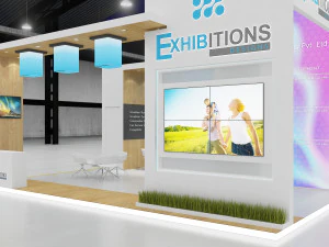 exhibition stand 3 side open 3D Model