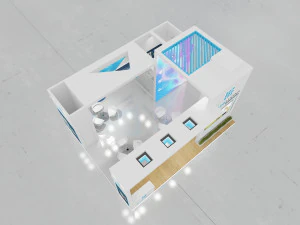 exhibition stand 3 side open 3D Model