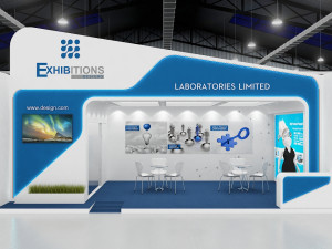 exhibition stand one sides open stall Model 3D
