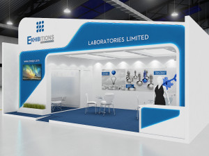 exhibition stand one sides open stall 3D Modell