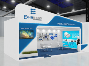 exhibition stand one sides open stall 3D Modell
