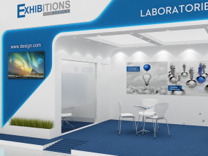 exhibition stand one sides open stall 3D Modell