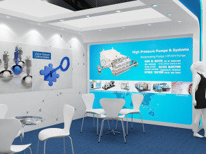 exhibition stand one sides open stall 3D Modell