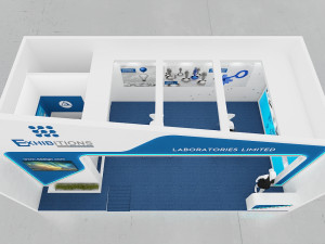 exhibition stand one sides open stall 3D Modell