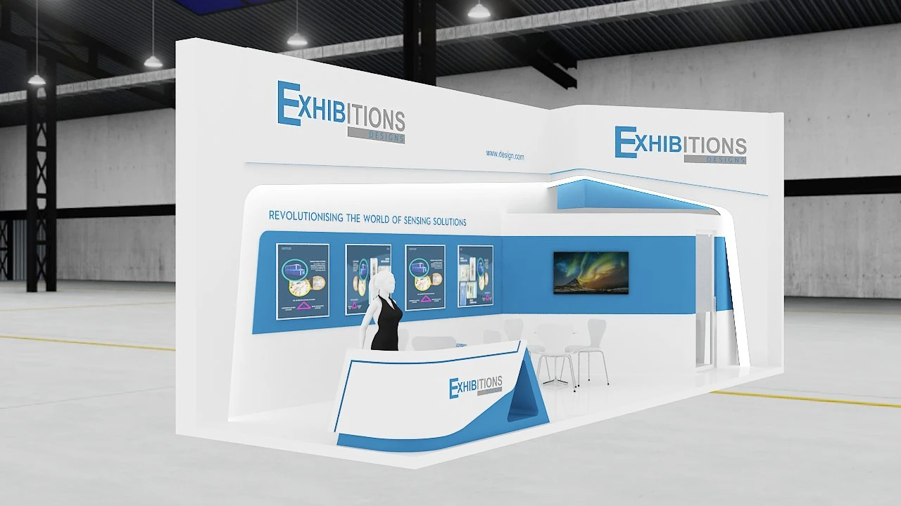 exhibition stand two sides open stall 3D Model .c4d .max .obj .3ds .fbx .stl .blend