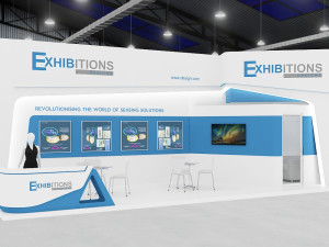 exhibition stand two sides open stall 3D 모델