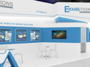 exhibition stand two sides open stall 3D 모델