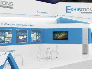 exhibition stand two sides open stall 3D Model