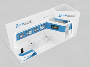exhibition stand two sides open stall 3D Model