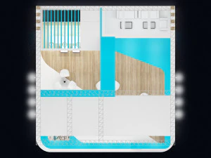 exhibition stand three sides open stall 3D Model