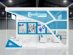 exhibition stand two sides open stall 3D Model