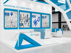 exhibition stand two sides open stall 3D Model