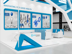 exhibition stand two sides open stall 3D Model