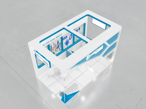 exhibition stand two sides open stall 3D Model