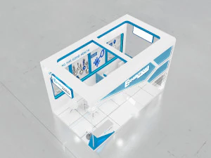 exhibition stand two sides open stall 3D Model