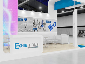 exhibition stand three sides open stall 3D 模型