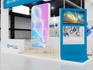 exhibition stand three sides open stall 3D 模型