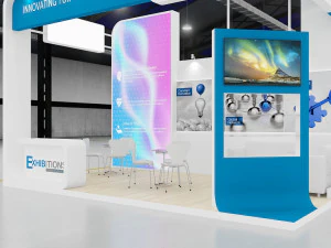 exhibition stand three sides open stall 3D Model