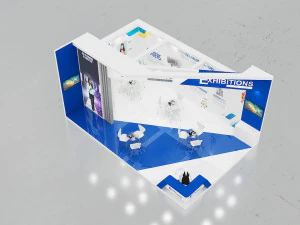 estande de exposi&ccedil;&atilde;o dois lados tenda aberta Modelo 3D