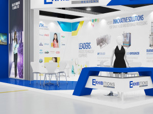 exhibition stand two sides open stall 3D 模型