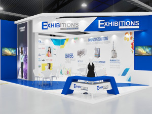 exhibition stand two sides open stall 3D 模型