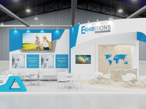 exhibition stand three sides open stall 3D Model